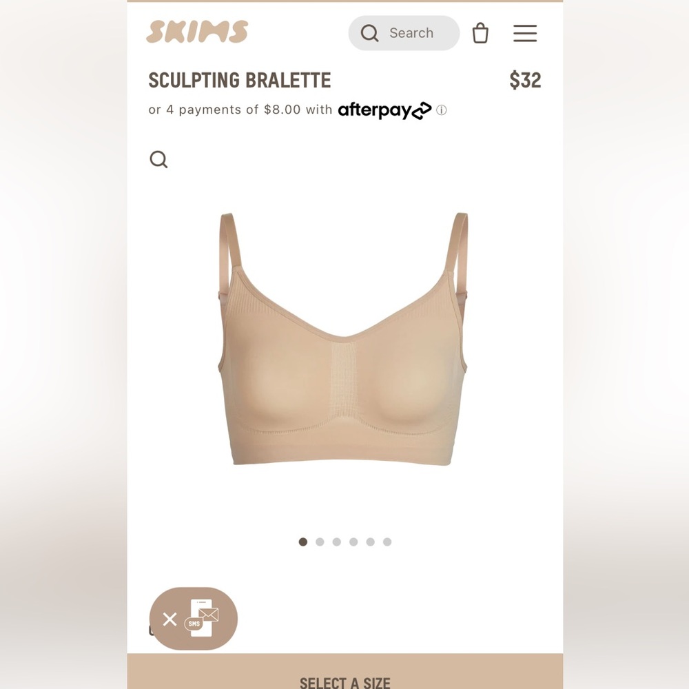 Skims, sculpting bralette in clay L/XL